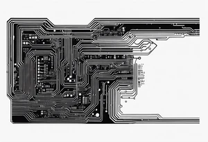 Circuit board minimalistic tall and long tattoo idea