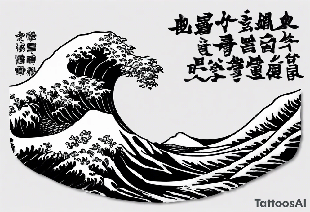 A single tattoo of The great wave off kanagawa tattoo idea