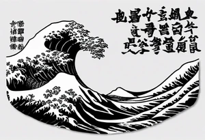 A single tattoo of The great wave off kanagawa tattoo idea