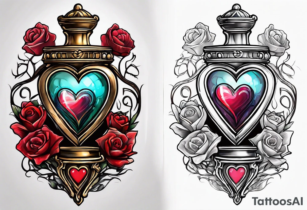 Heart hourglass tattoo idea
