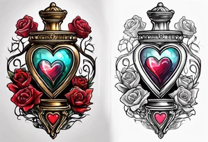 Heart hourglass tattoo idea