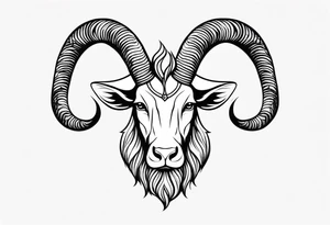 capricorn with beard tattoo idea