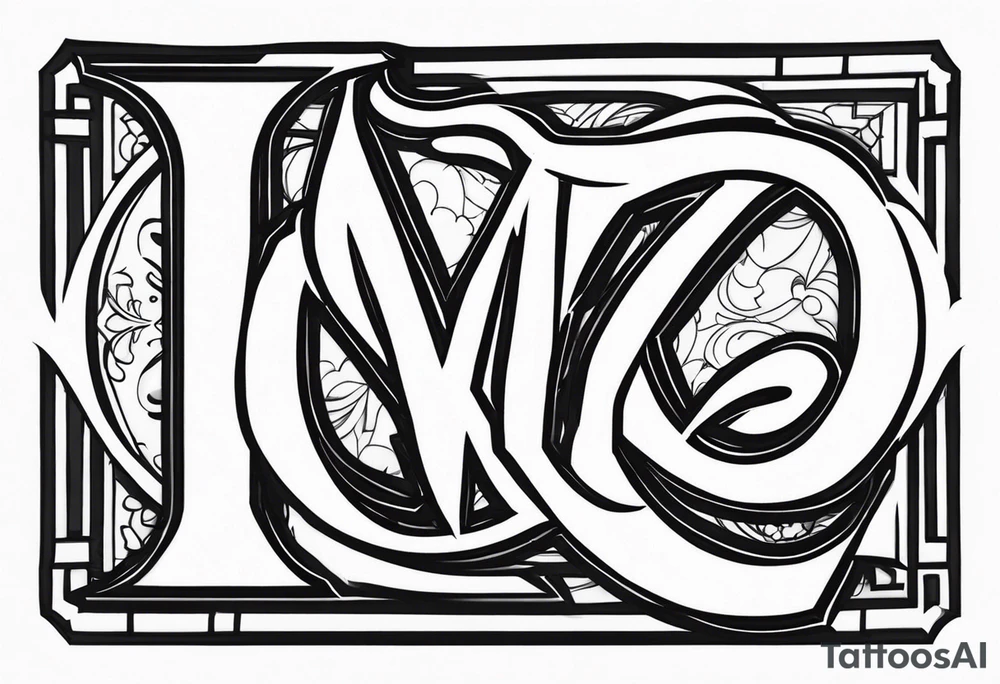 initials JMWE and a larger R tattoo idea