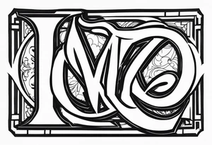 initials JMWE and a larger R tattoo idea