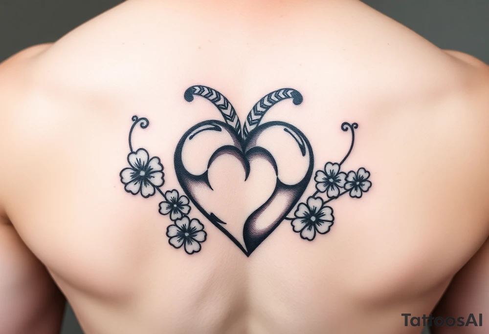 whimsical Heart with Shamrocks tattoo idea