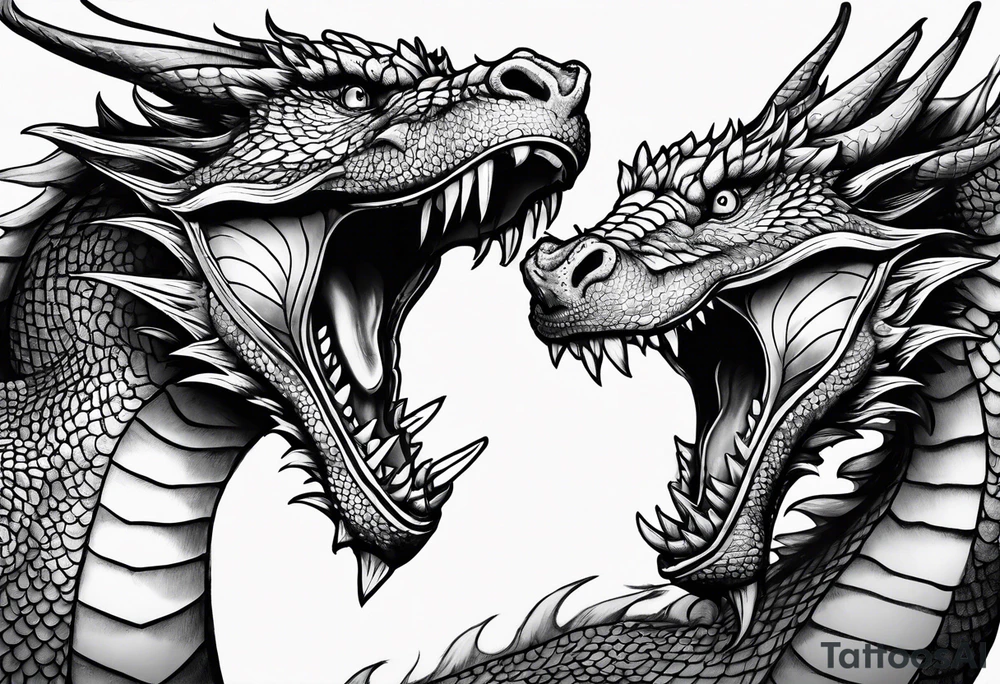 roaring dragons tattoo idea