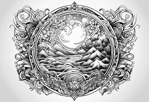 flowing water and fire tattoo tattoo idea