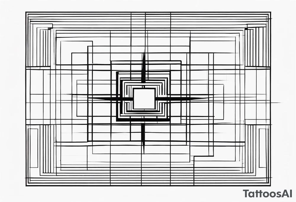 Fractal auto similar squares tattoo idea