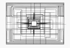Fractal auto similar squares tattoo idea