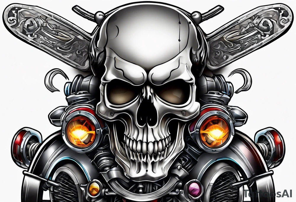 Chopper skull tattoo idea