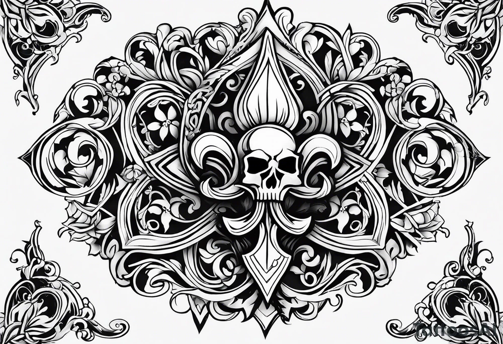 Fleur de lys feu celtique tattoo idea