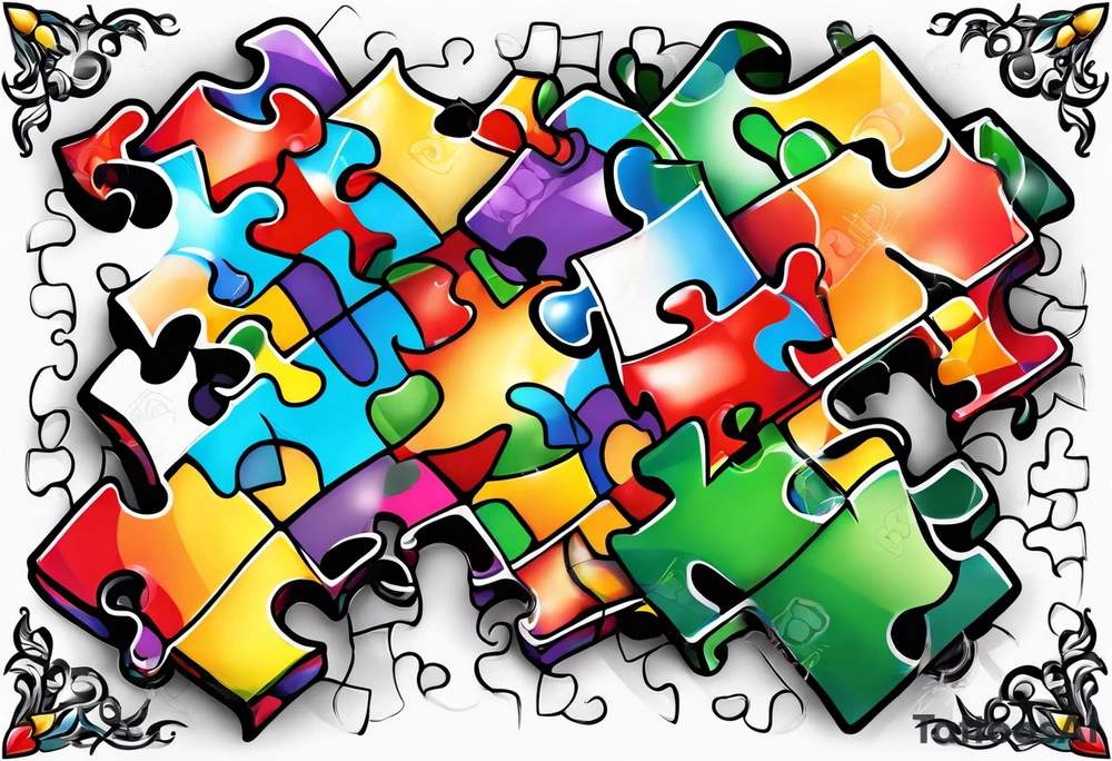 Autism puzzle tattoo idea