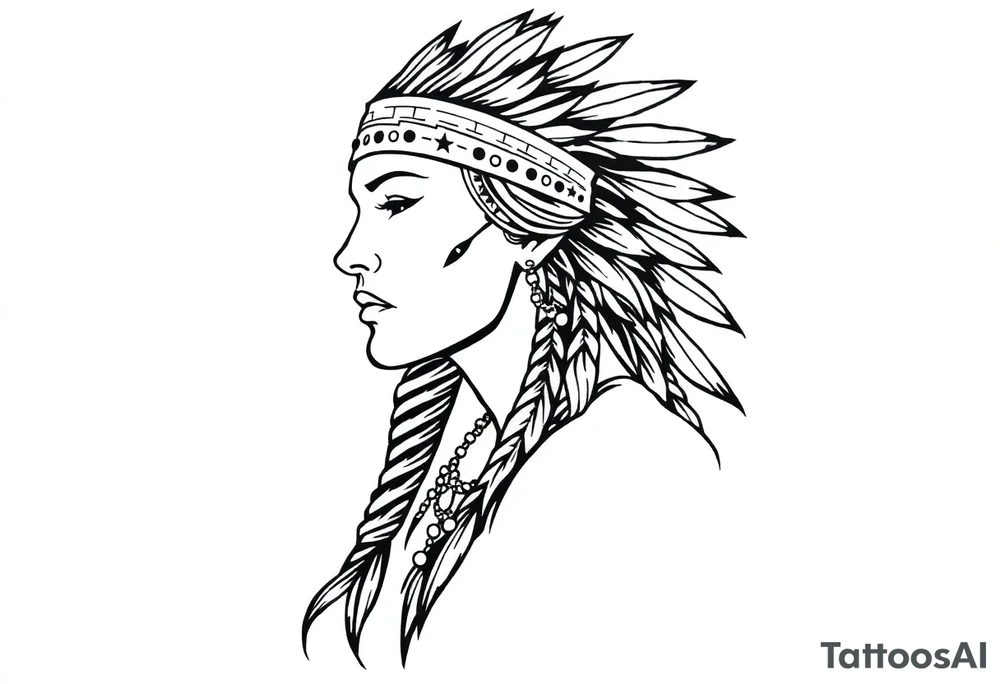 Native American female tattoo idea