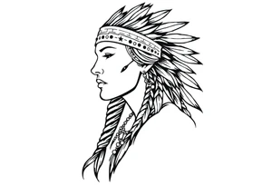 Native American female tattoo idea