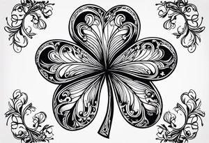 a single three leaf clover with vine tattoo idea