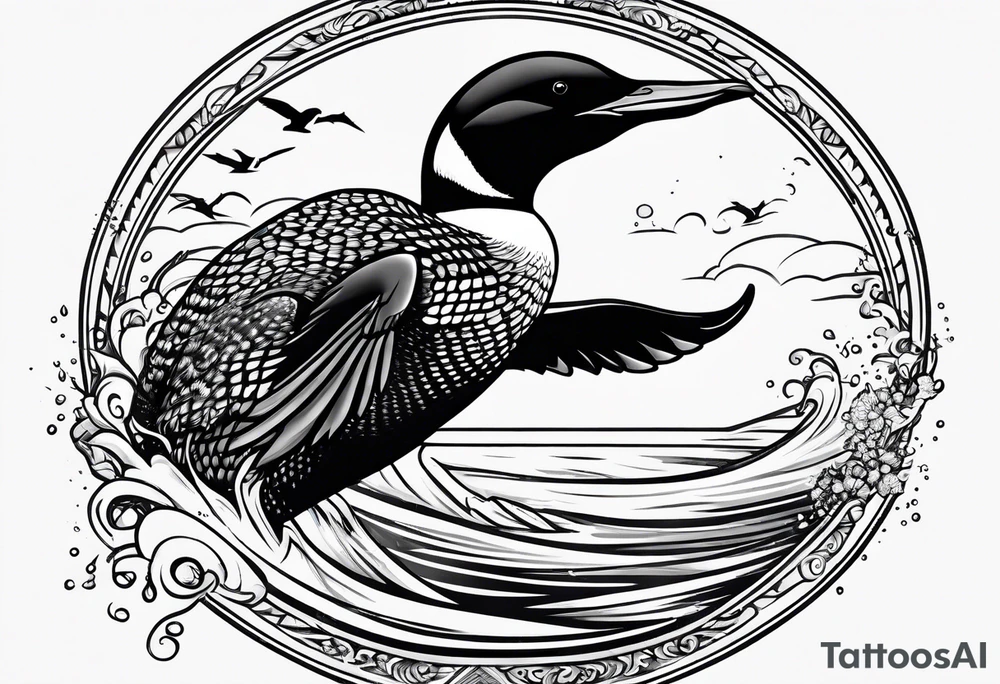 loon attacking tattoo idea