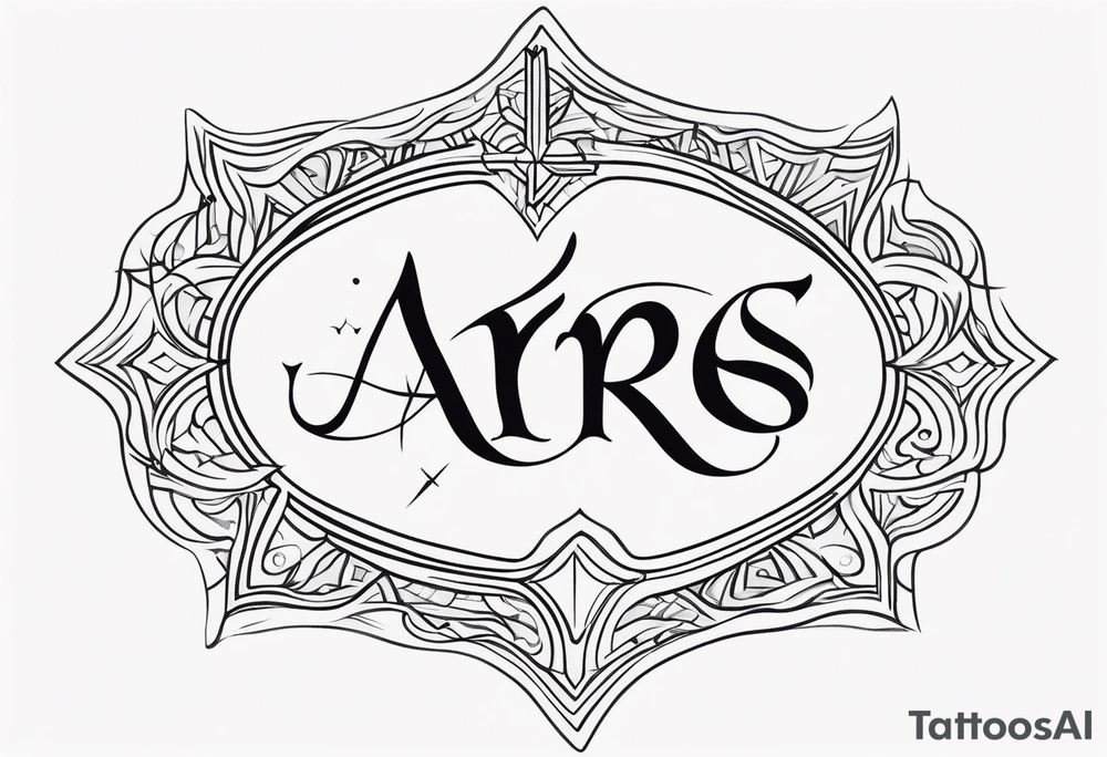 Aires star sign simple tattoo idea