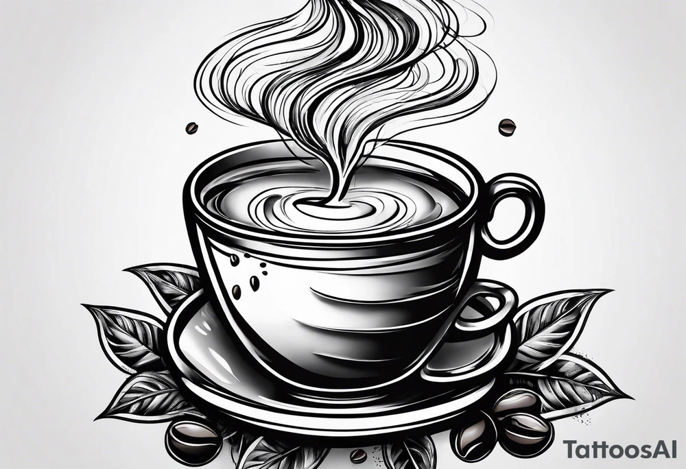 The story of coffee from plant to cup tattoo idea