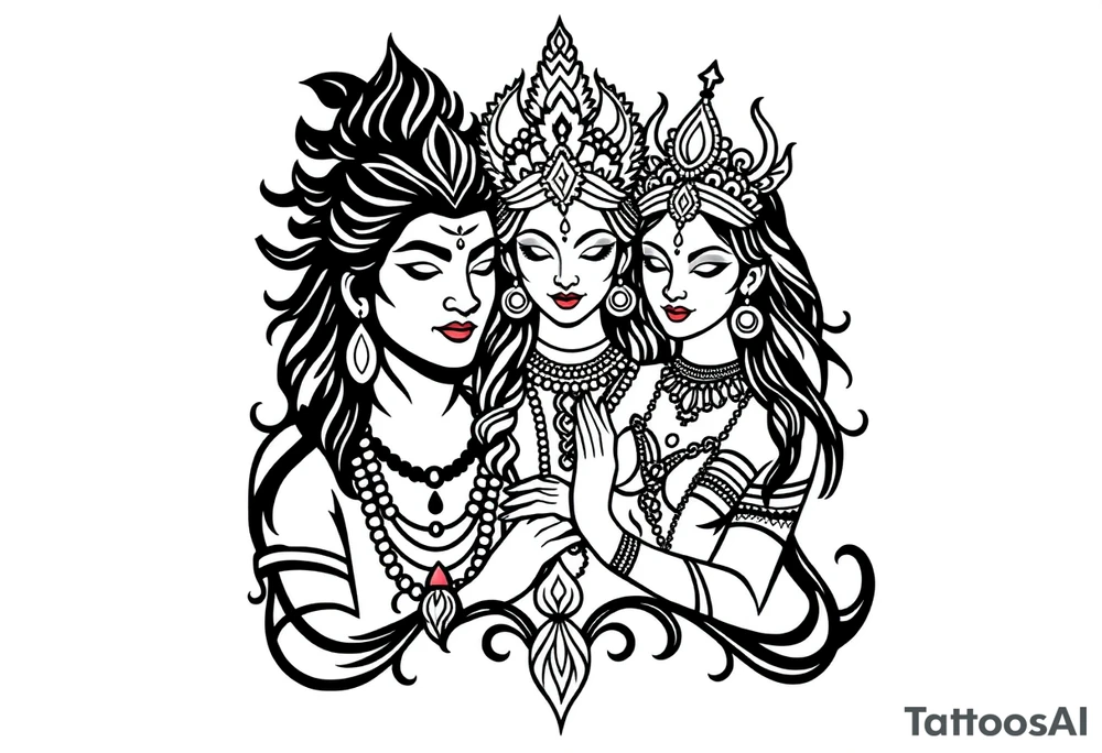 Lord Shiva, Godess Kali, Godess Lilith Together tattoo idea