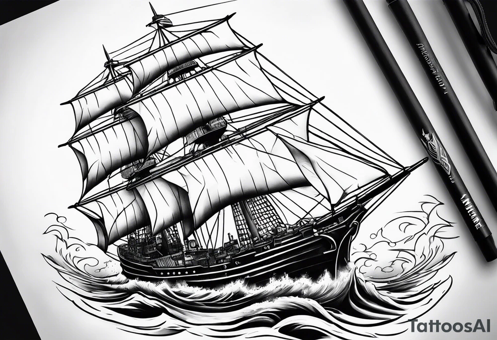 Warship tattoo idea