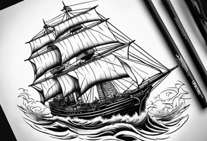 Warship tattoo idea