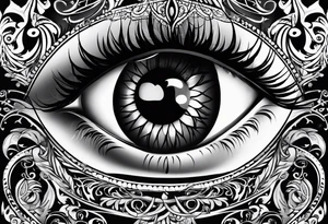 goth themed eye tattoo idea