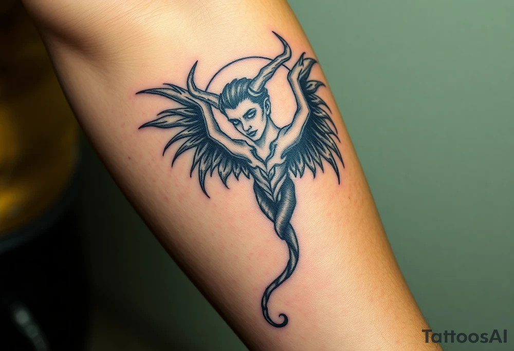 Lucifer as an angel beautiful tattoo idea