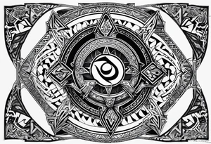 Valhalla sword shield stairs axe Valknut tattoo idea