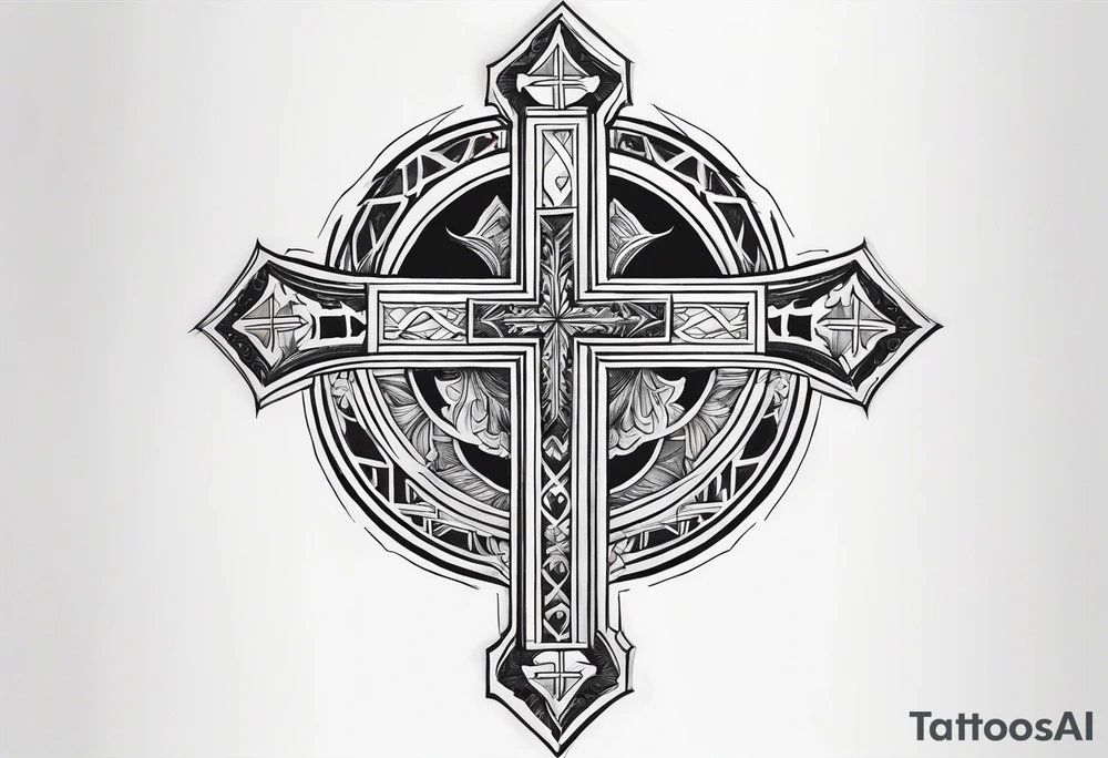 cross, god, walking, angles tattoo idea