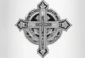 cross, god, walking, angles tattoo idea