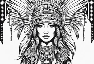 Arm band Comanche native symbols with Aquarius theme tattoo idea