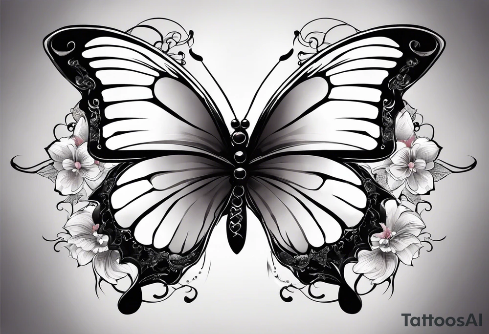 Butterfly with the middle of the butterfly is a japanese knot, fine line smoke/clouds sort of floating around and up, and lotus flower. My insipration is from a manga called xxHolic. I want the style to be flowy and loose and porcelain tattoo idea