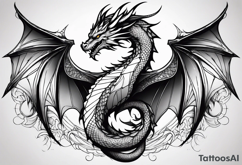 Dragon wings tattoo idea