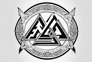 Valhalla sword shield axe Valknut victory tattoo idea