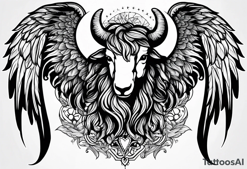 black sheep with angel wings tattoo idea