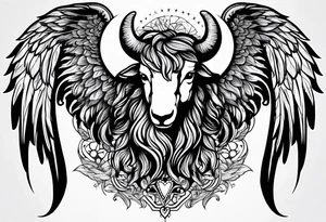 black sheep with angel wings tattoo idea