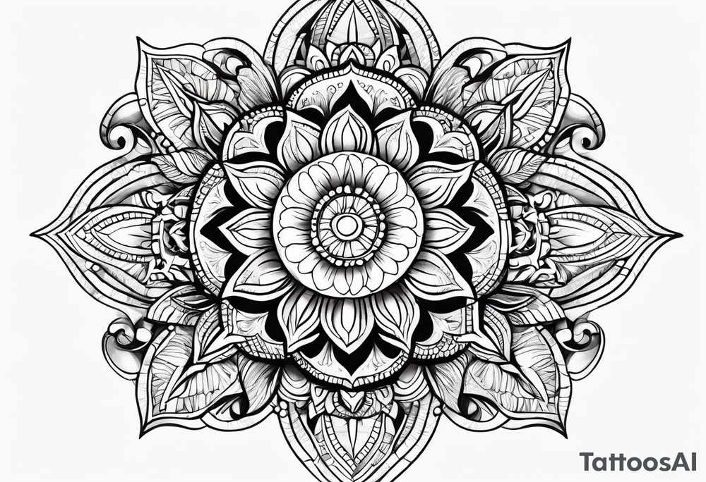 Thigh Sun Catcher Mandela tattoo idea