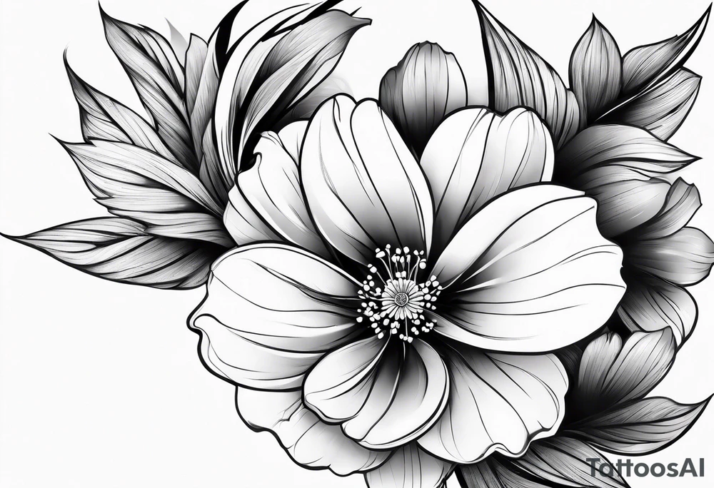 small flower sideways tattoo idea