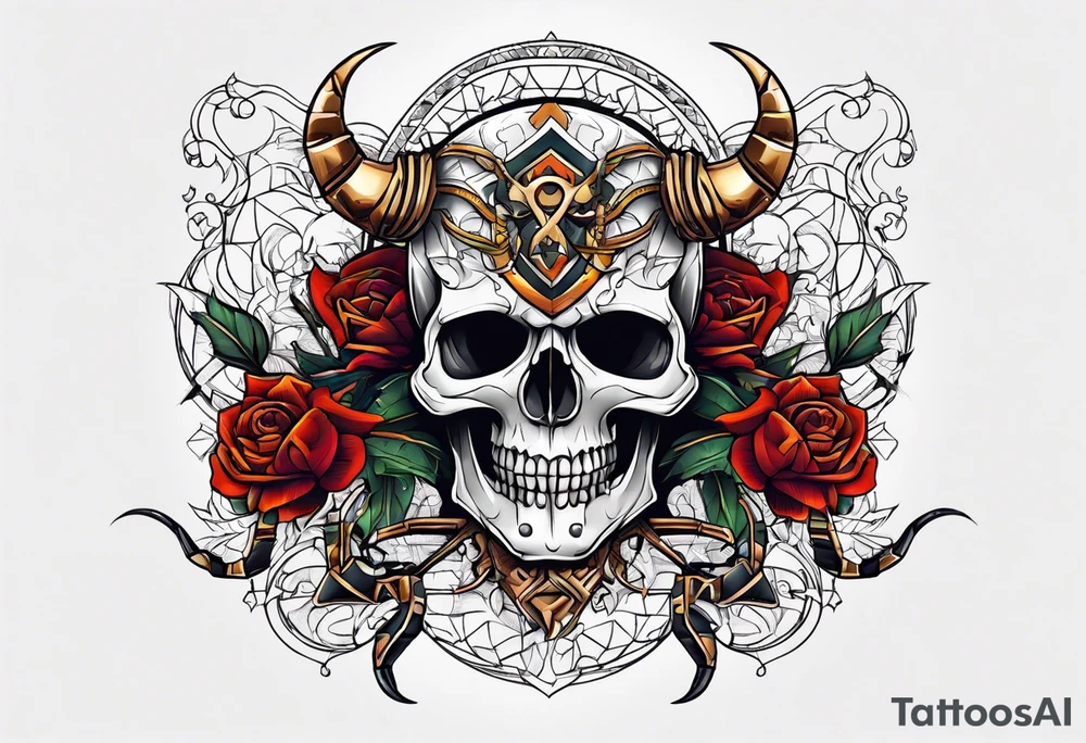 Skull tattoo with scorpions tattoo idea
