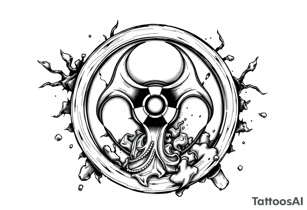 Contagion sign with toxic spill tattoo idea