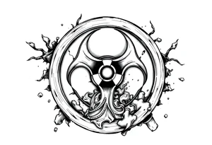 Contagion sign with toxic spill tattoo idea