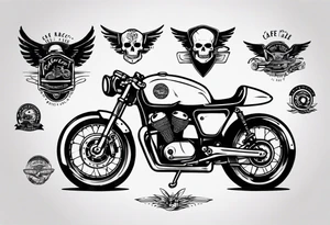 Cafe racer style motorcycle tattoo idea