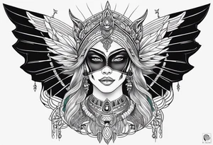 kali, alien goddess, valkrye, pirate, zenza, lotus, wing, pachamama, skull, black panthe tattoo idea
