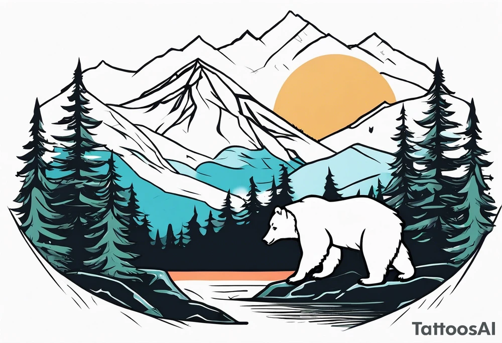 bear mountain tattoo idea