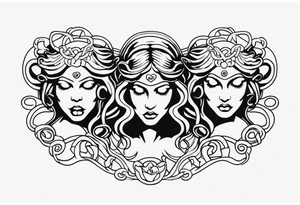 hear no evil, see no evil, speak no evil medusa tattoo idea