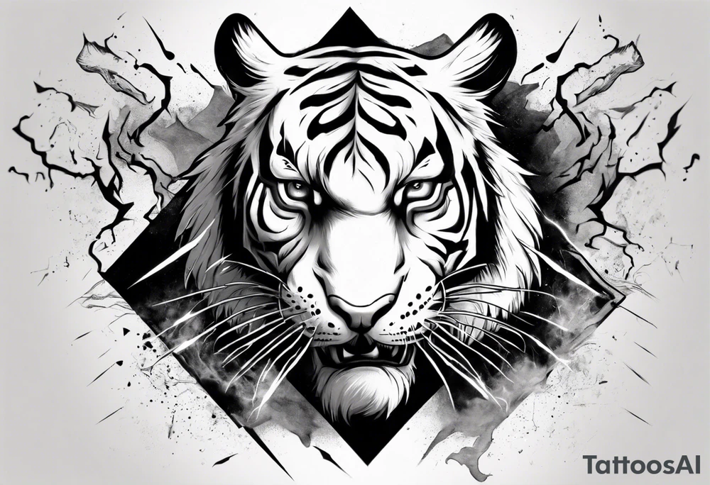 A tiger surrounded by lightning for a forearm sleeve. Also leaving room for a symbol to be below the tiger tattoo idea