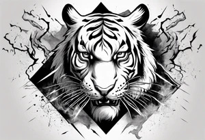 A tiger surrounded by lightning for a forearm sleeve. Also leaving room for a symbol to be below the tiger tattoo idea