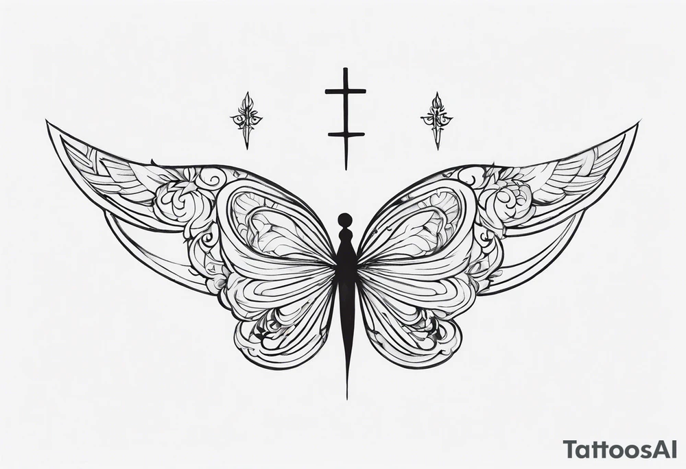 I want a fine line, feminine but very powerful tattoo. I want it to feel oriental and decorative. I want the image to portray a powerful story from the Bible. I want the tattoo to look peaceful and glowy. It has to tell a biblical story tattoo idea