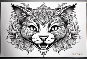 Busty Neko sternum tattoo designs tattoo idea