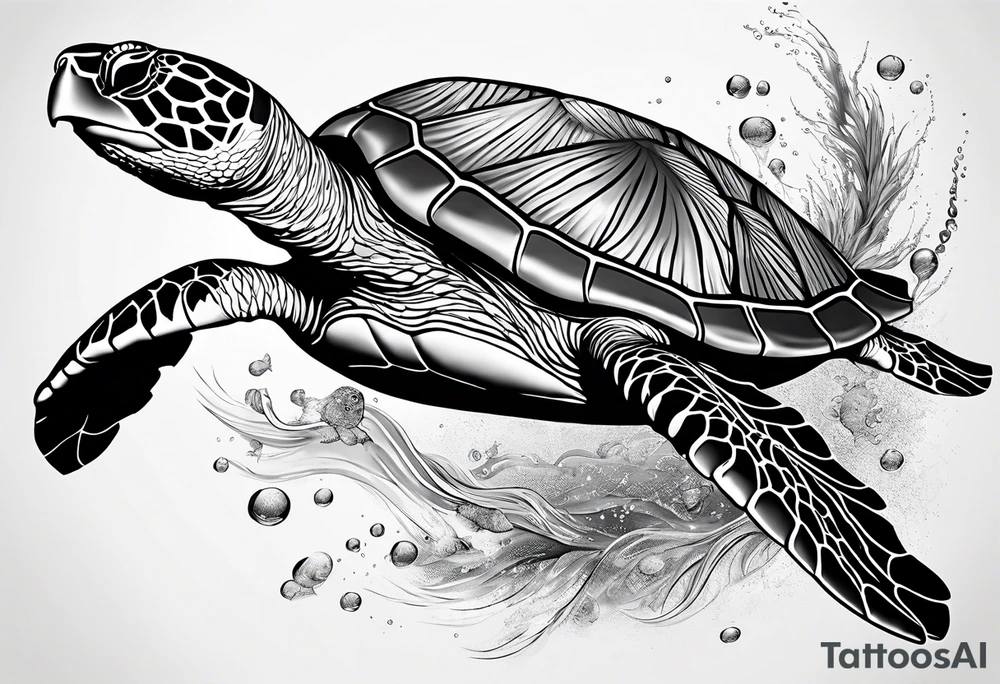 Leg tattoo
Sea turtle
Underwater tattoo idea